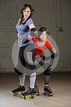 Female Roller Derby Skaters