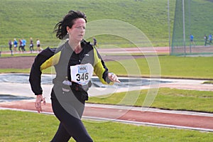 Female runner near the finish