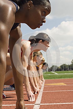 Female Runners At Starting Line