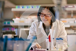 Female Scientist at a Biomedical Laboratory photo