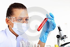 Female scientist in a chemistry laboratory