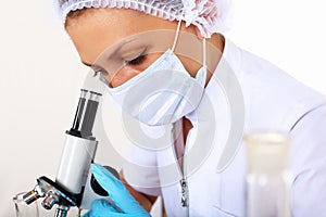 Female scientist in a chemistry laboratory