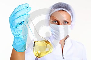 Female scientist in a chemistry laboratory