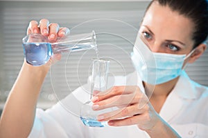 Female scientist working in laboratory