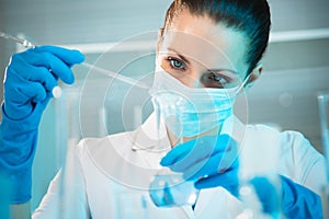 Female scientist working in laboratory