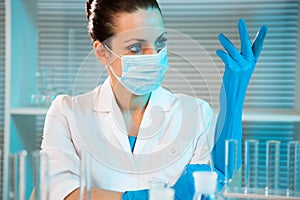 Female scientist working in laboratory