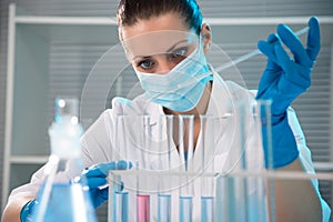 Female scientist working in laboratory