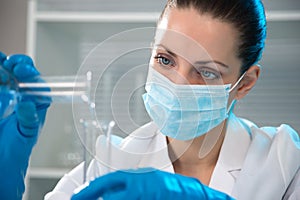 Female scientist working in laboratory