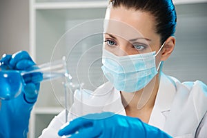 Female scientist working in laboratory