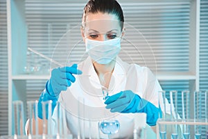 Female scientist working in laboratory