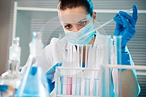 Female scientist working in laboratory