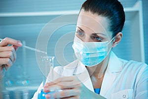 Female scientist working in laboratory