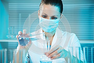 Female scientist working in laboratory