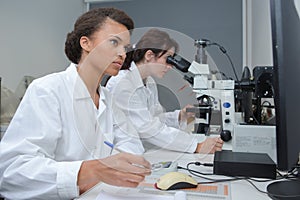 Female scientists in lab photo