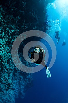 Female scuba diver