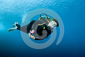 Female scuba diver