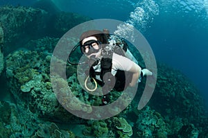 Female scuba diver