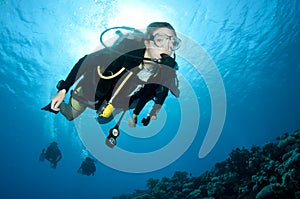 Female scuba diver