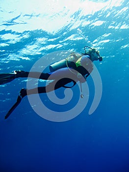 Female scuba diver