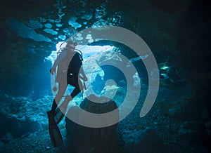 Female Scuba Diver - Vortex Springs Cavern