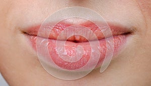 Female sensual lips closeup