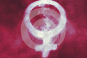 Female sex symbol. Abstract background