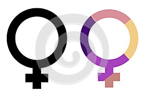 Female sex symbol icon set. Female gender icon, woman sign, Female icon. Venus Symbol set