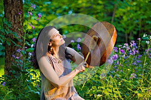 Female shaman in a trance