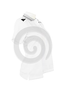 Female shirt template on the mannequin on white background