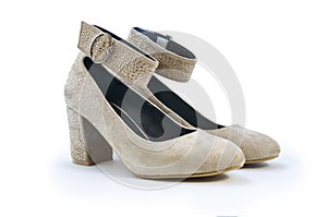 Female shoes on a white background