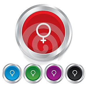 Female sign icon. Woman sex button.