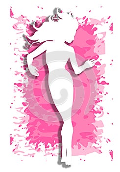 Female Silhouette on Pink