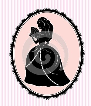 female silhouette on pink background