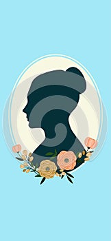 Female silhouette in profile Mobile