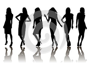 Female silhouette set