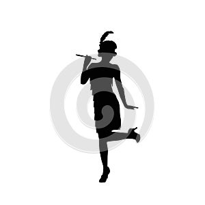 Female silhouette on a white background