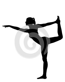 Female Silhouette in Yoga King Dancer Variation Pose