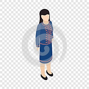 Female singaporean isometric icon