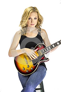 Female Singer Songwriter Musician with Electric Guitar