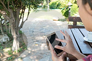 Female Sits Near By Pool at Summer Time Showing Playing with Smart Mobile Phone in Canakkale Turkey 2017 Turkey 2017