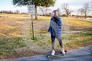 Female skateboarder
