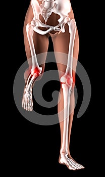 Female skeleton legs running