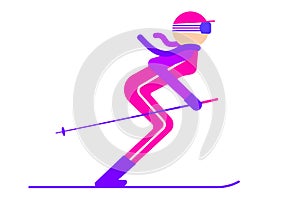 Female skier clip art