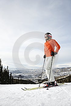 Female skier on Ski Slope photo