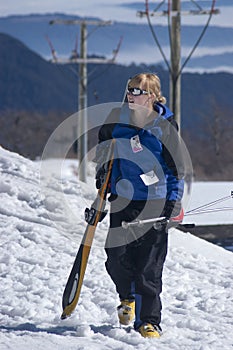 Female skier in the snow