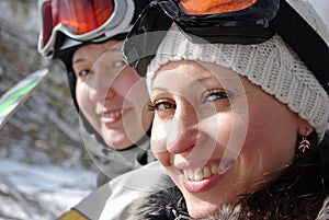 Female snowboarders