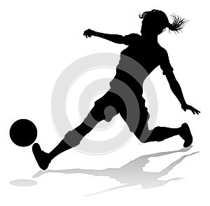 Female Soccer Football Player Woman Silhouette