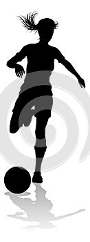 Female Soccer Football Player Woman Silhouette