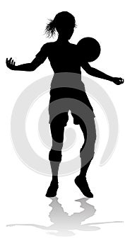 Female Soccer Football Player Woman Silhouette