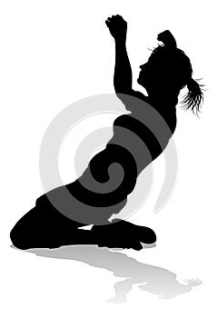 Female Soccer Football Player Woman Silhouette